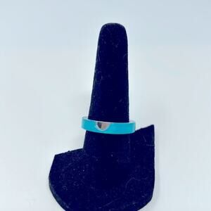 925 Unisex Turquoise Single Ring  Size 6.5